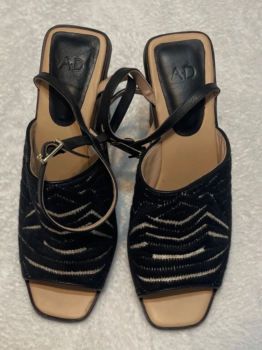 AD & Daughters Haddix Chunky Peep Toe‎ Ankle Strap Summer Boho Heel Sandal 9